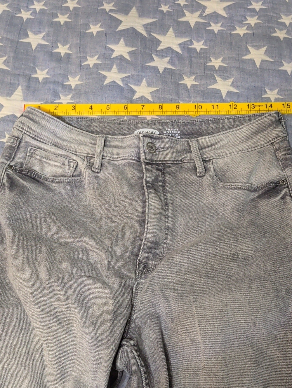Old Navy 360 Rock ⭐ High-Rise Washed Gray Jeans 12